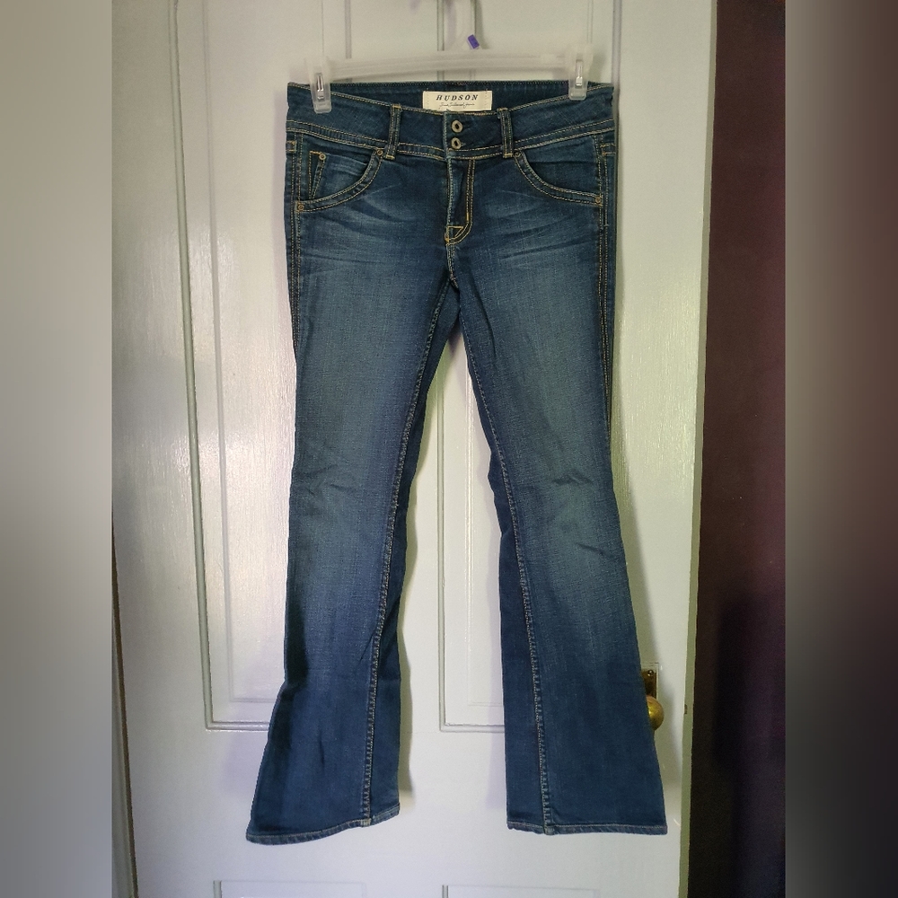 Hudson low ride form fitting bootcut jeans